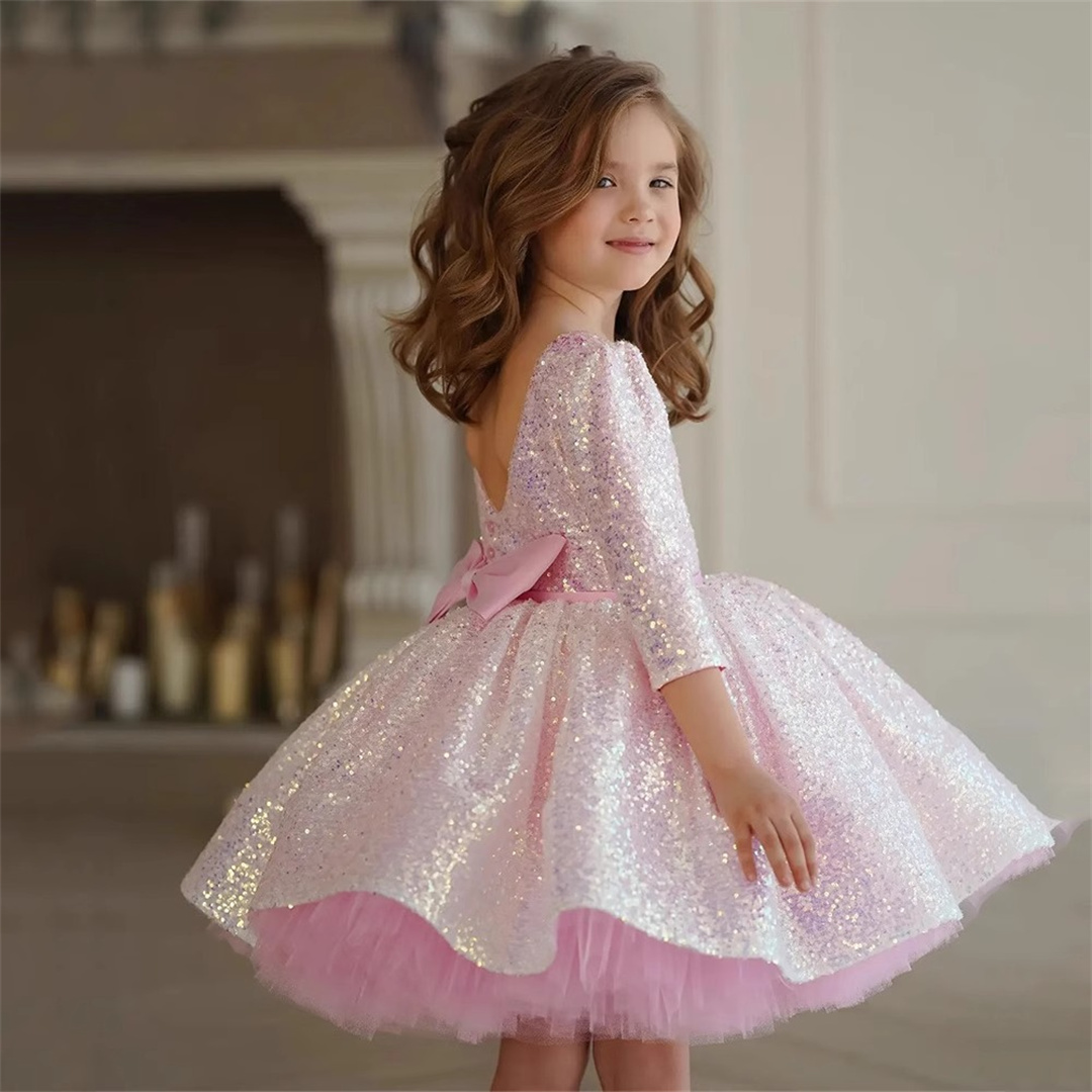 Birthday Sash Glitter - Glitter rosa menina vestido na altura