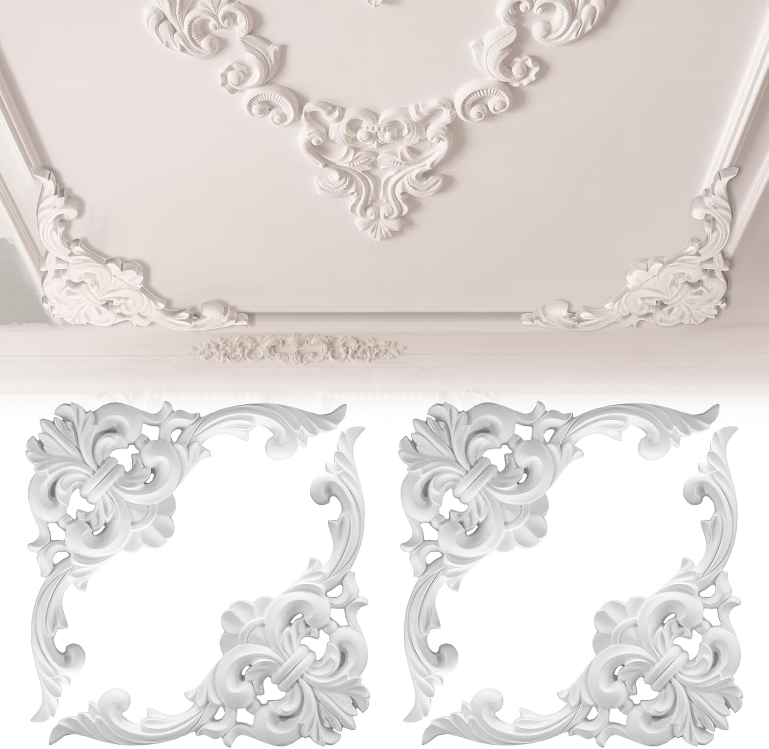Flower Wall Panel - Kit de Molduras de Teto em