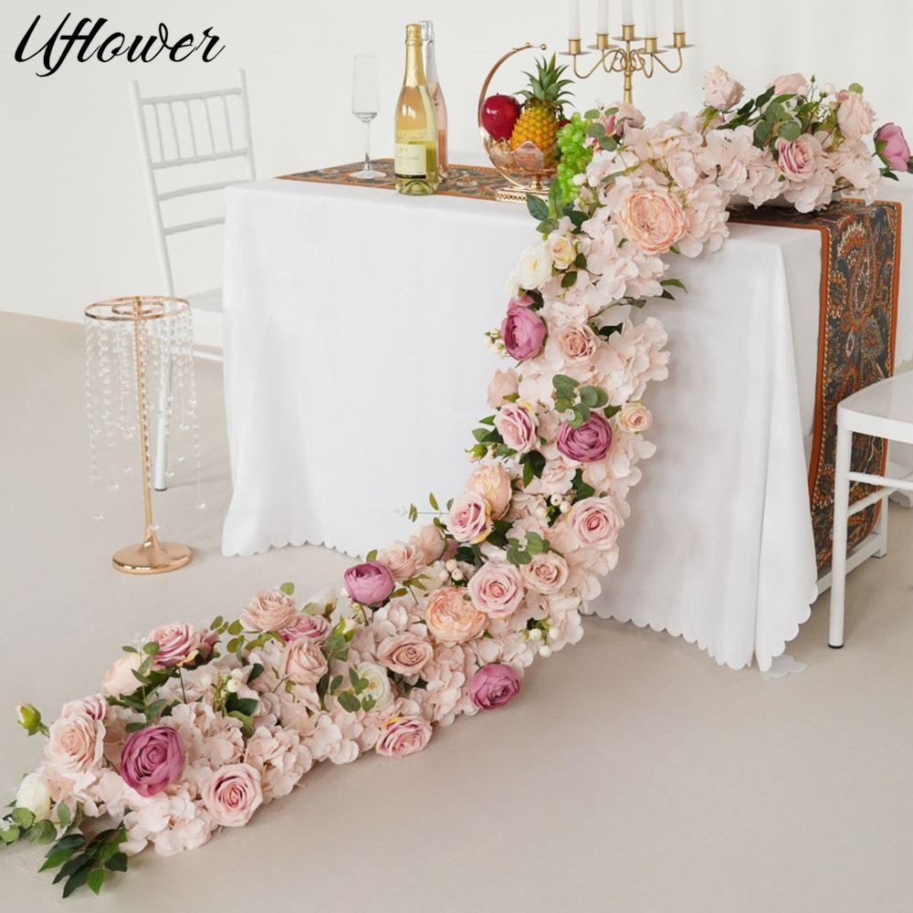 Flower Wall Panel - Uflower 200cm rosa hortênsia flor artificial