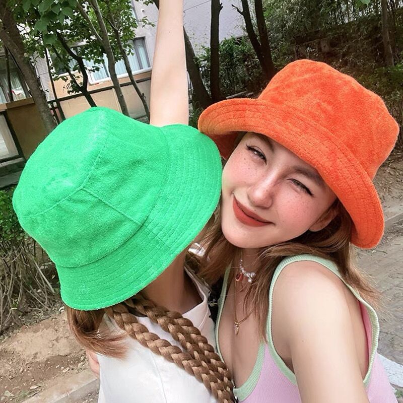 Cotton Candy Cone - Unisex Terry Cloth Bucket Hat, Outdoor