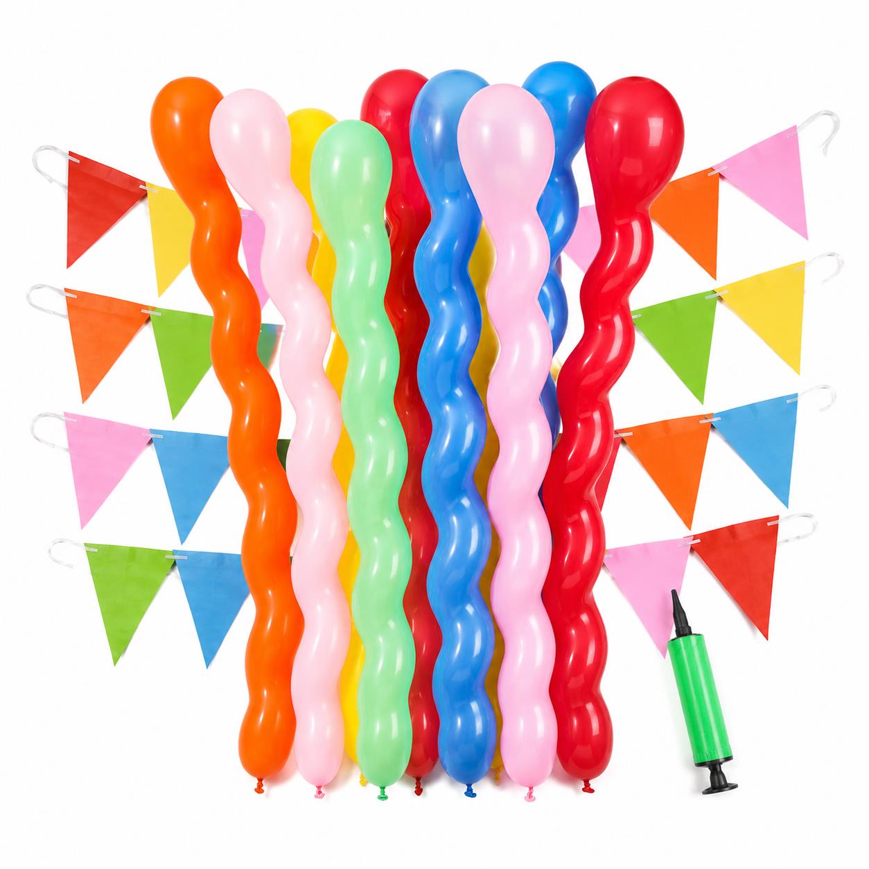Balloon Pump Hand - Balões espirais 50/100/200 peças com bomba