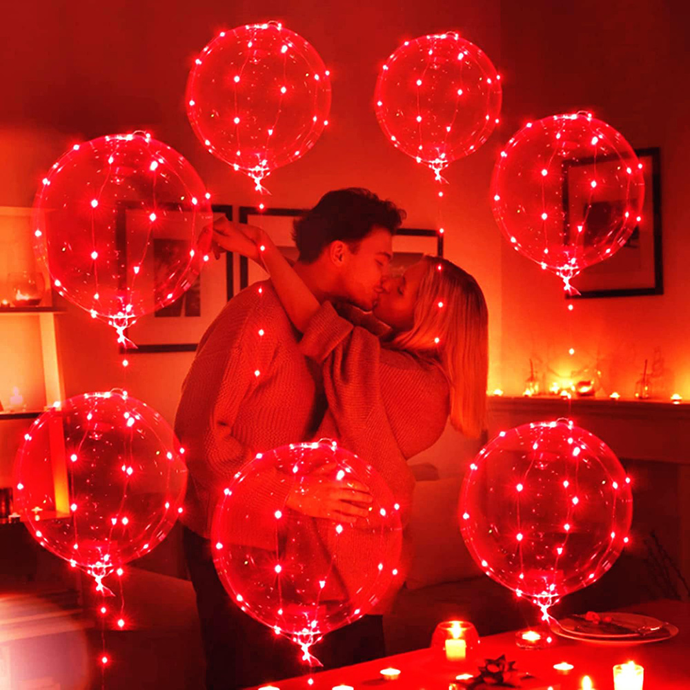 Led Balloon Light - Conjunto de 3 Balões Bobo Transparentes