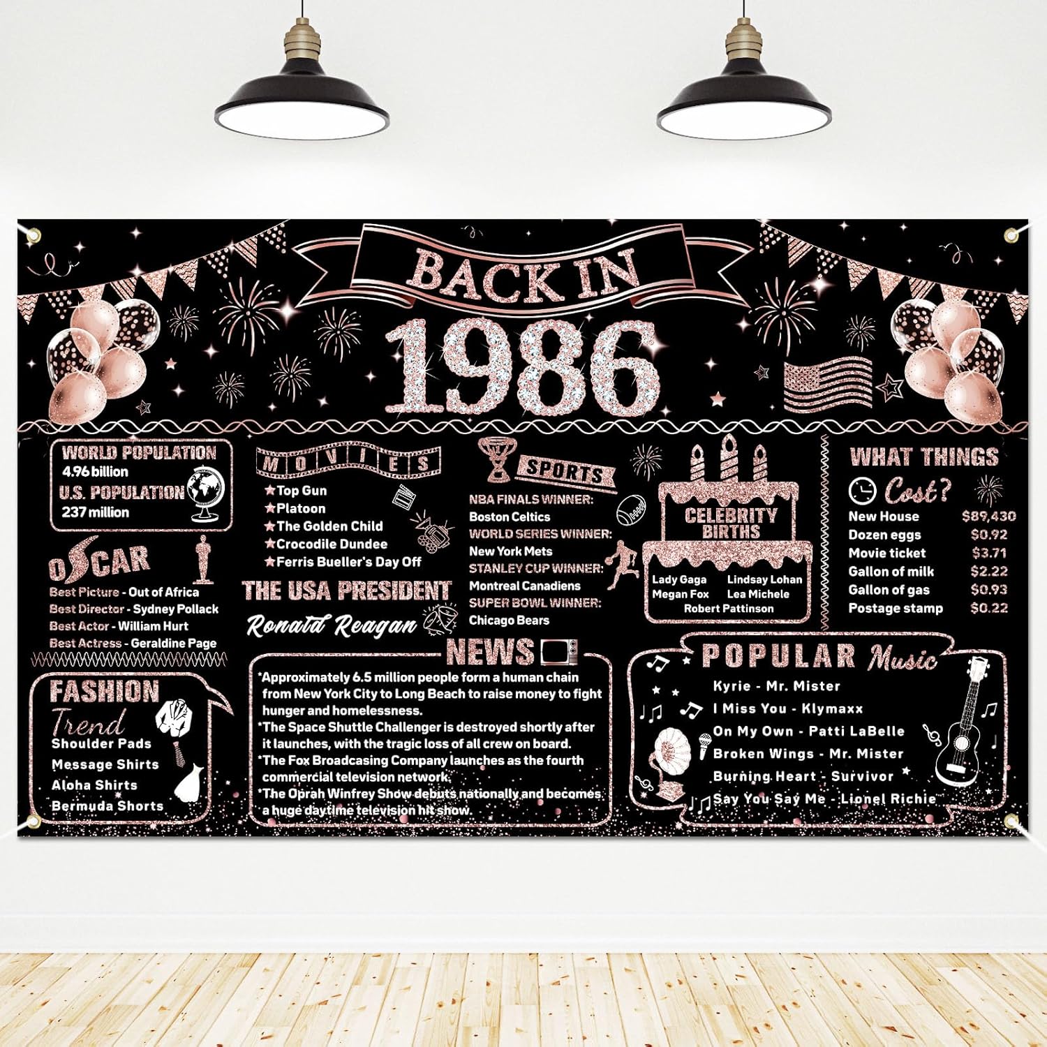 Party Banner Gold - Decorações de 40o aniversário para mulheres,