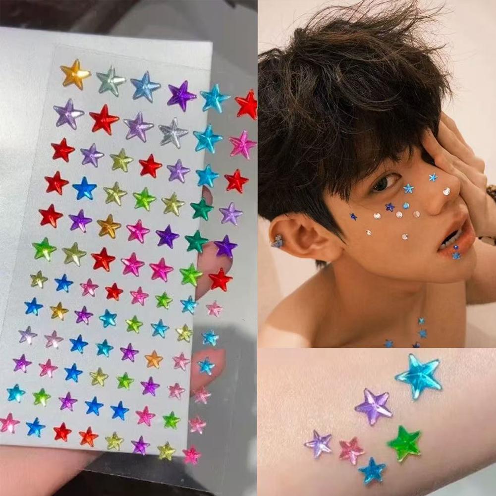 Event Party - Adesivos de Strass Coloridos para Rosto,