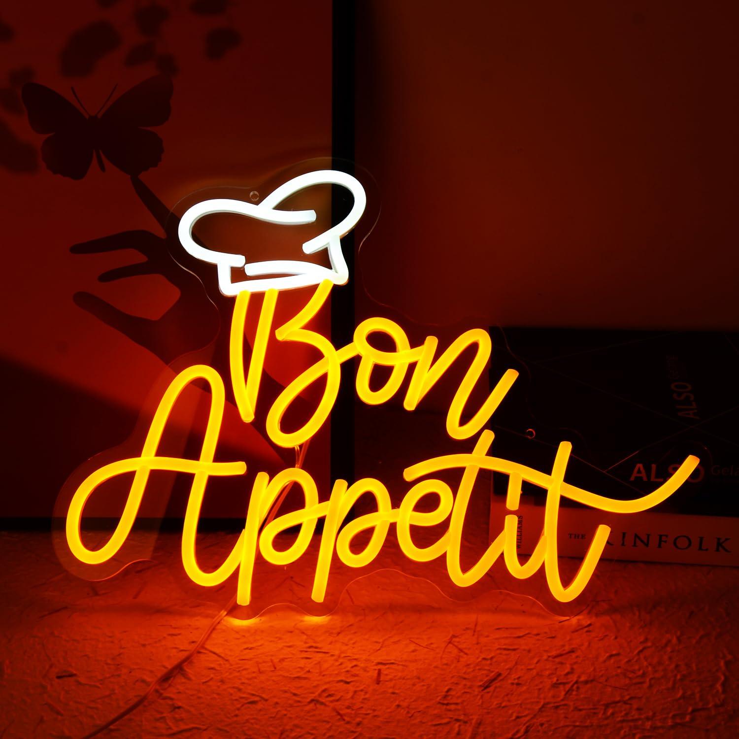Neon Sign Party - Letreiro Neon Bon Appetit com Chapéu