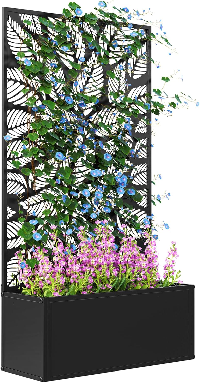Flower Wall Panel - Canteiro Elevado de Metal com Treliça