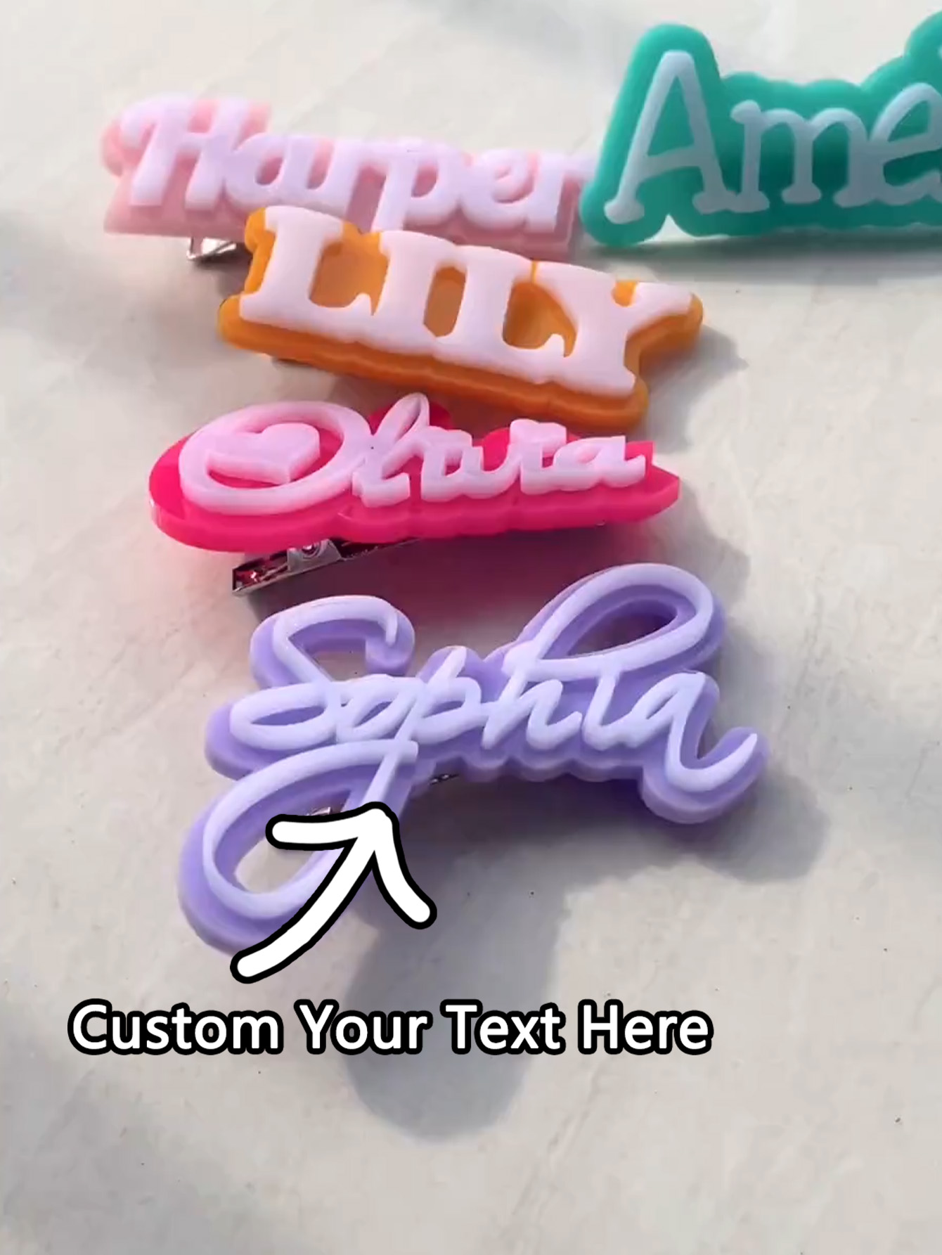 Event Party - Grampo de cabelo com nome personalizado