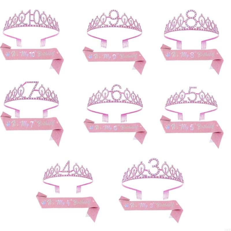 Conjunto tiaras e faixa aniver - Birthday Sash Glitter avaliação e preço