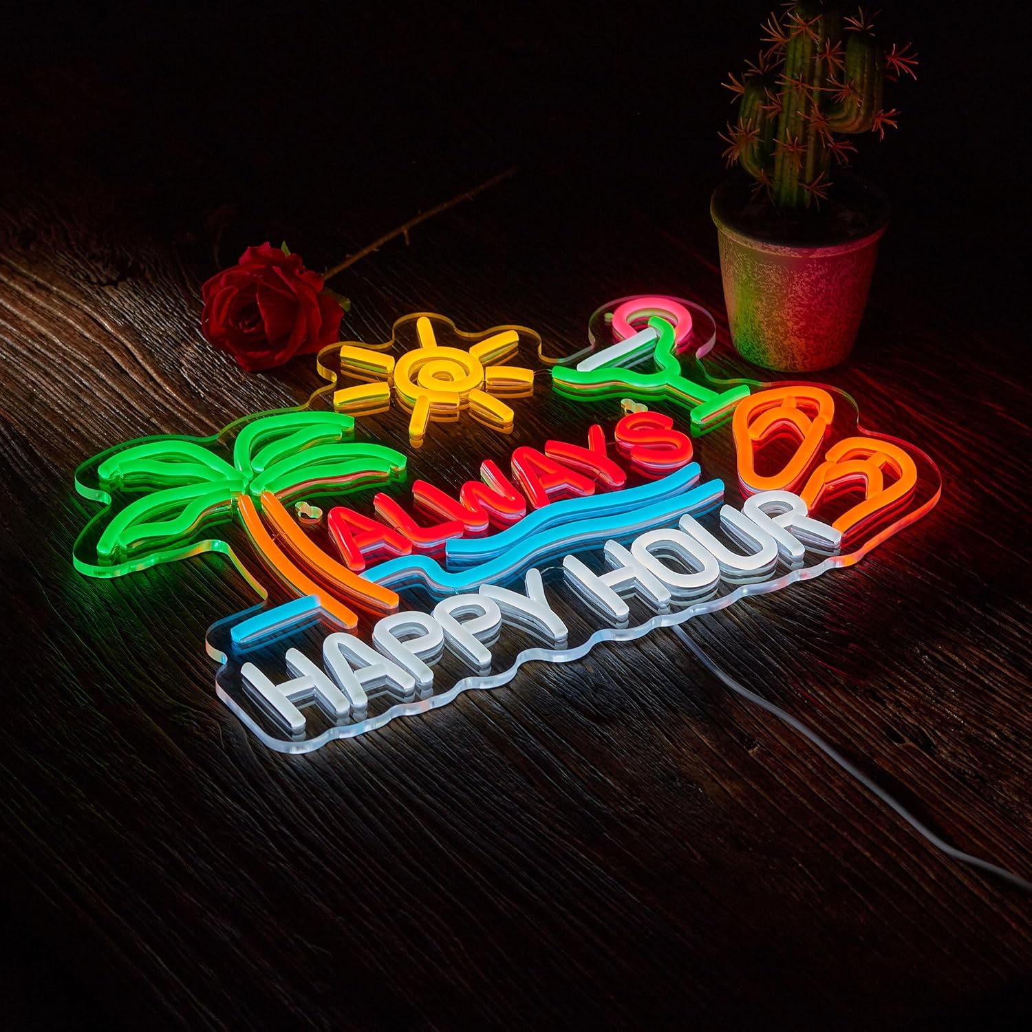 Letreiro Neon 'Always Happy Ho - Neon Sign Party avaliação e preço