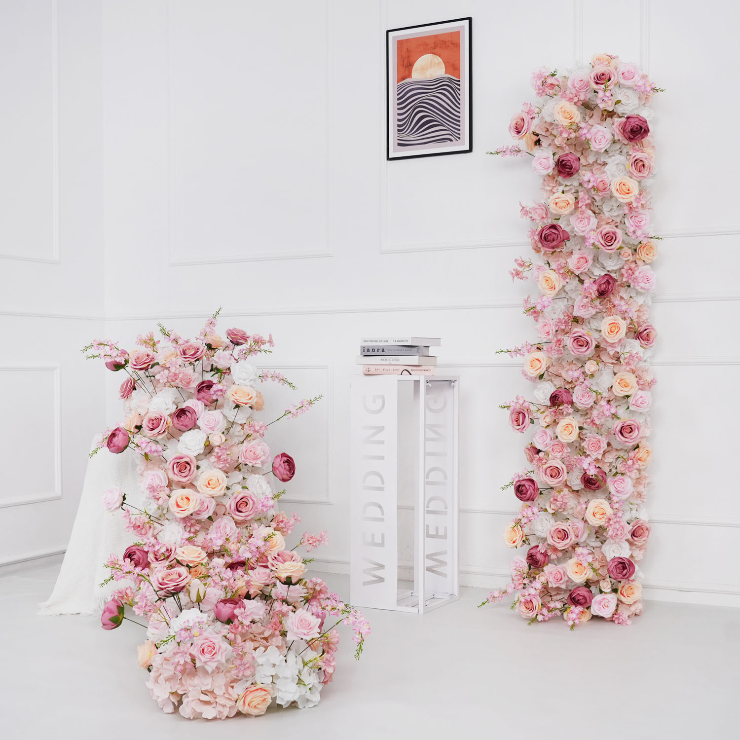 Uflower luxo flor artificial l - Flower Wall Panel avaliação e preço