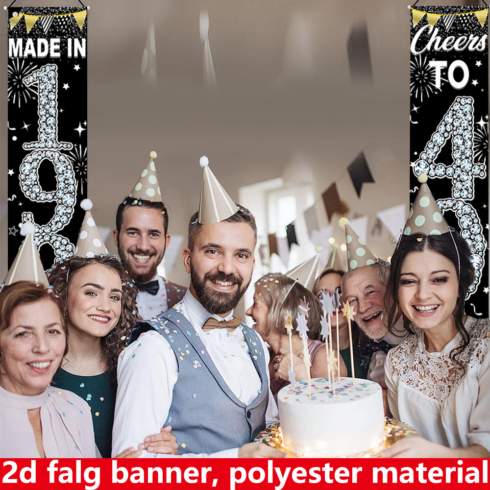 2 Banners Planos 2D para o 40º - Party Banner Gold avaliação e preço