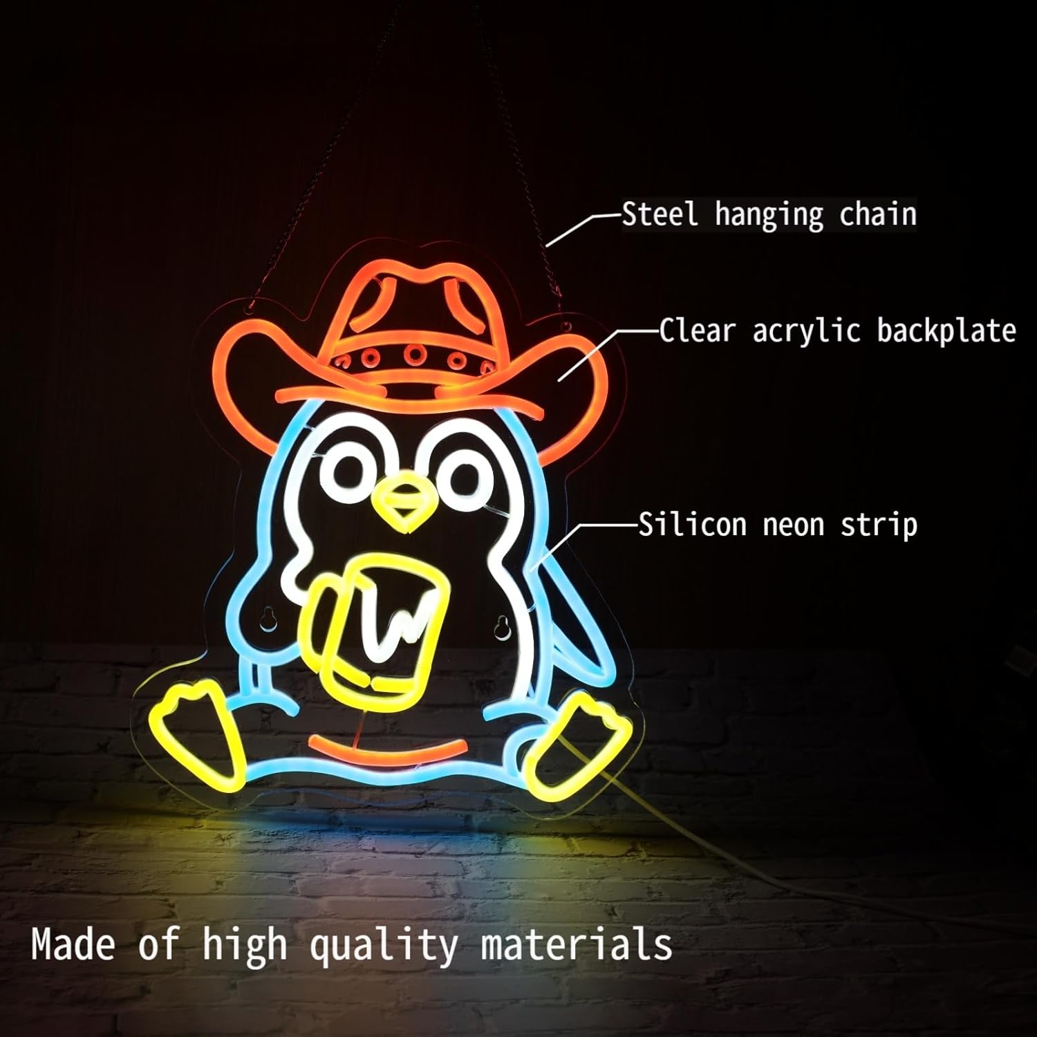 Luminária Neon Pinguim com LED - Neon Sign Party avaliação e preço