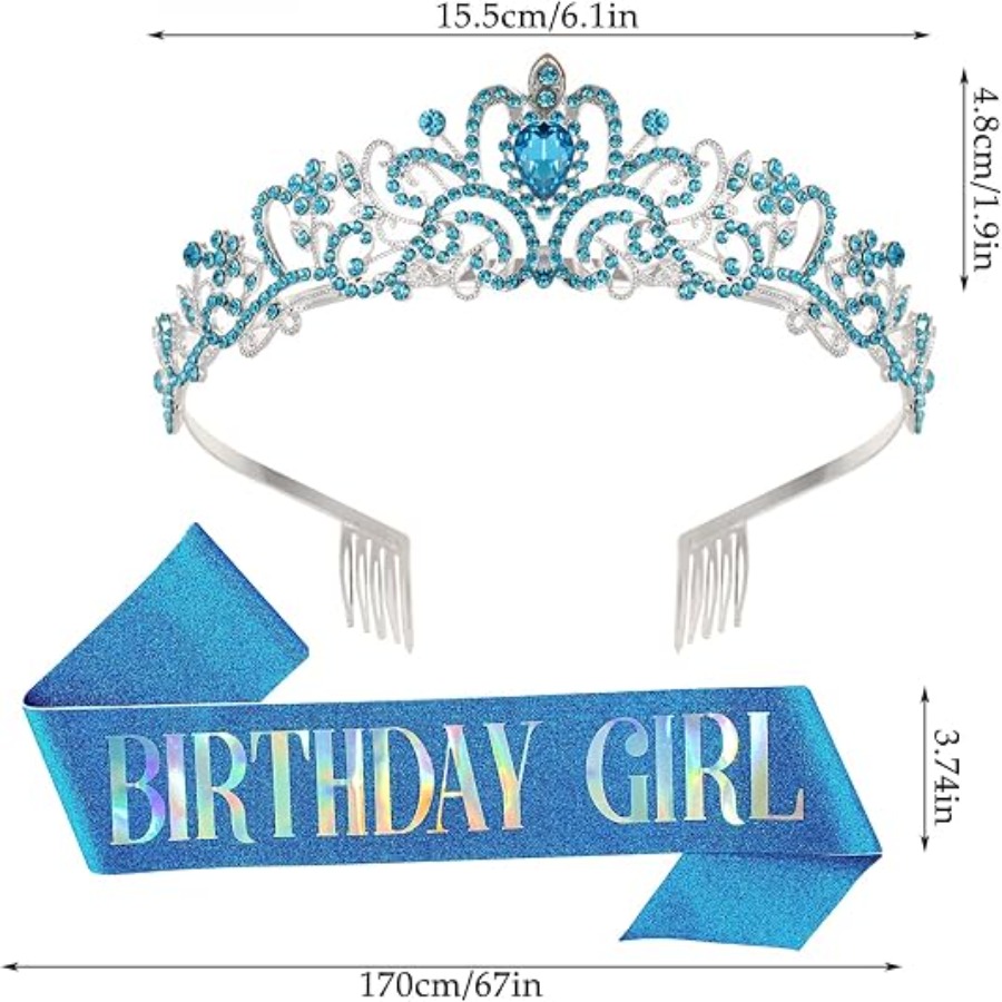 Conjunto de 2 peças: Tiara de  - Birthday Sash Glitter avaliação e preço