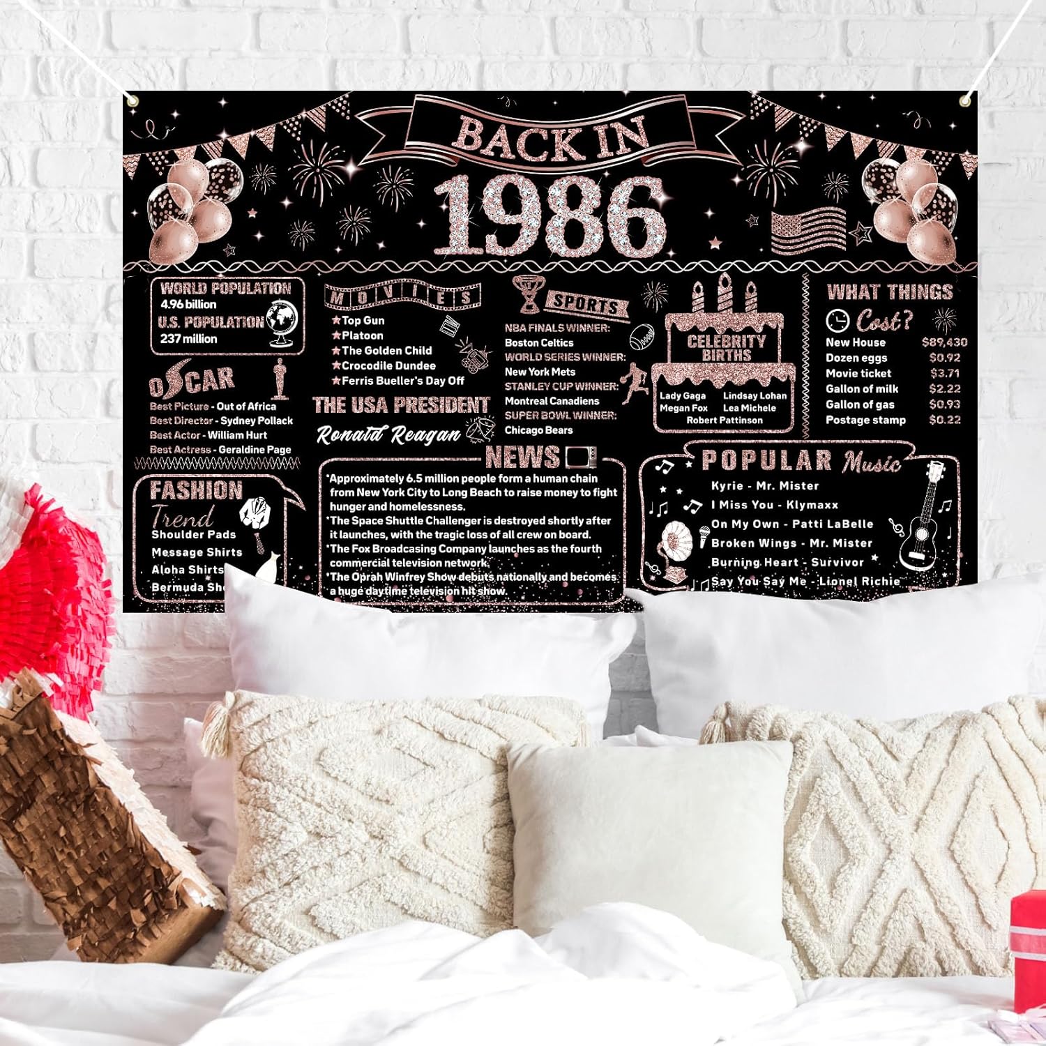 Decorações de 40o aniversário  - Party Banner Gold avaliação e preço