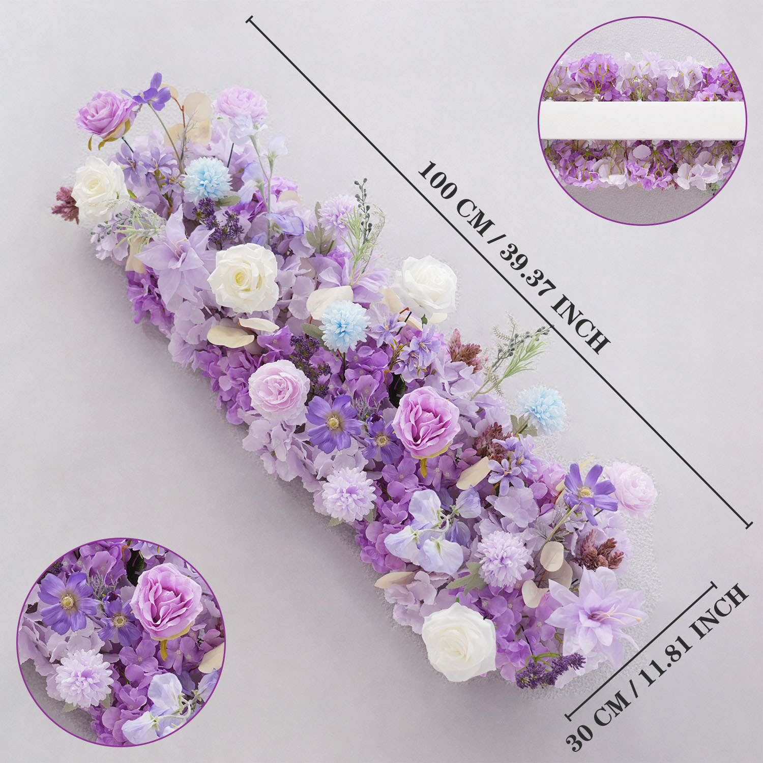 Uflower roxo flores artificiai - Flower Wall Panel avaliação e preço