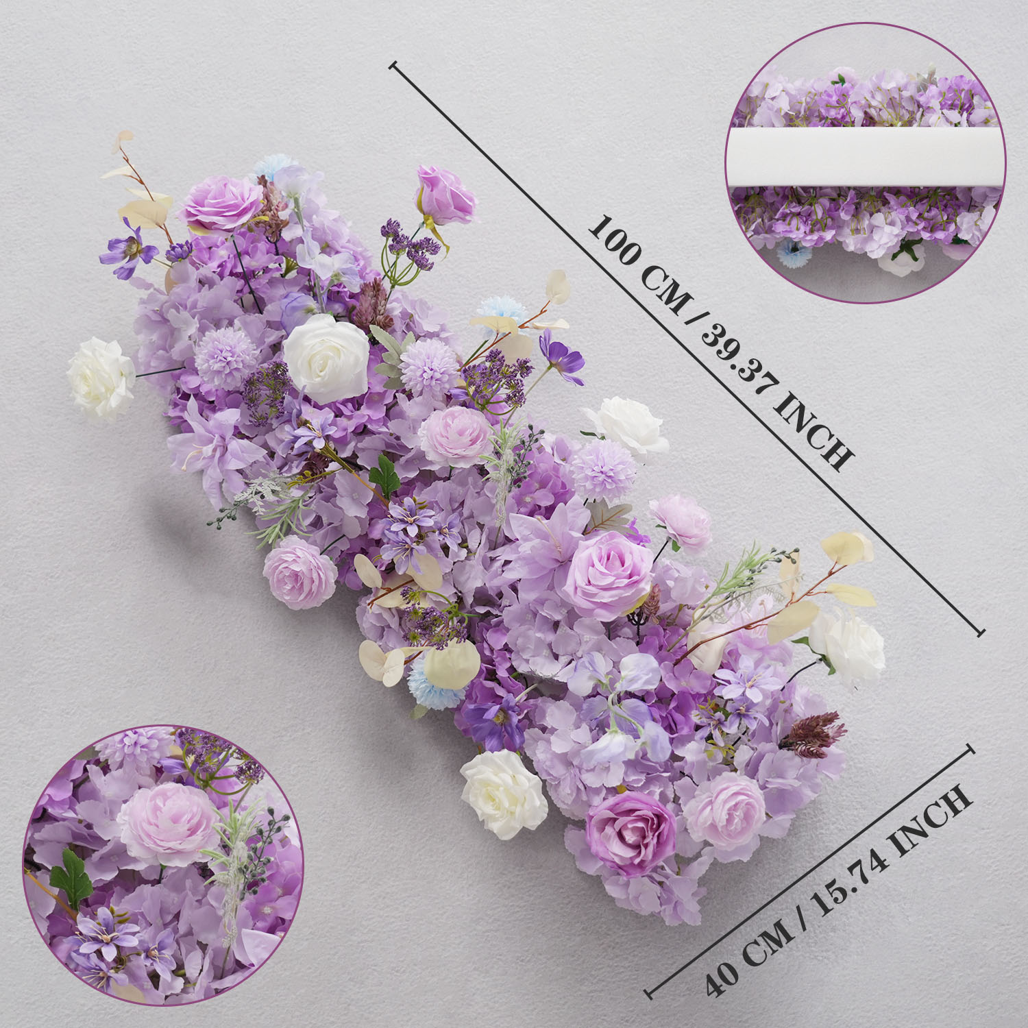 Uflower roxo flores artificiai - Flower Wall Panel avaliação e preço
