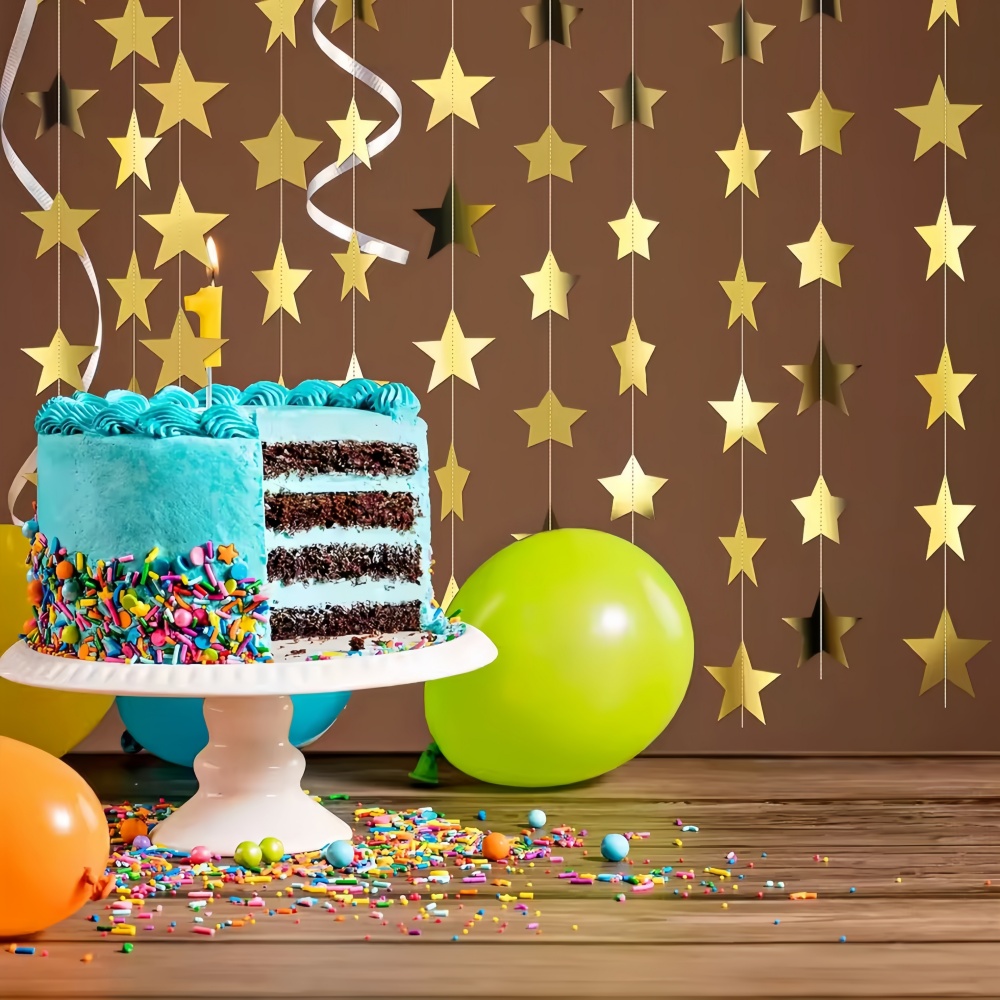1 peça de Guirlanda de Estrela - Party Banner Gold avaliação e preço