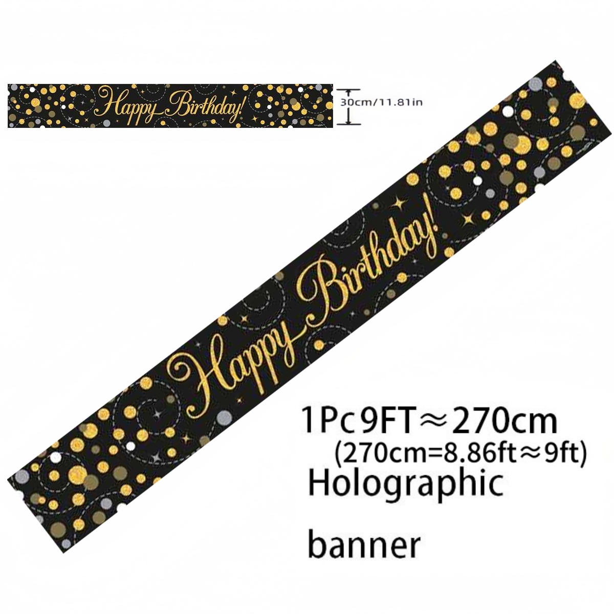 Banner de Aniversário Holográf - Party Banner Gold avaliação e preço