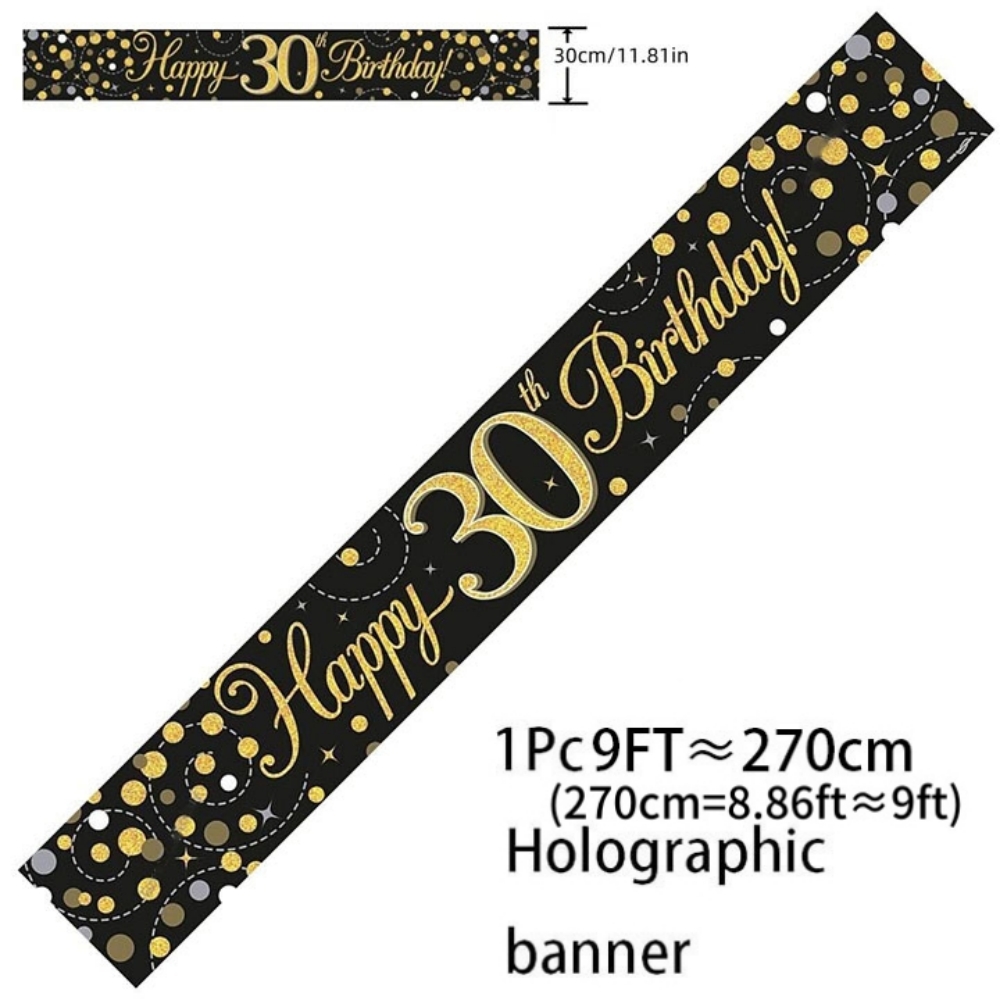Banner de Aniversário Holográf - Party Banner Gold avaliação e preço