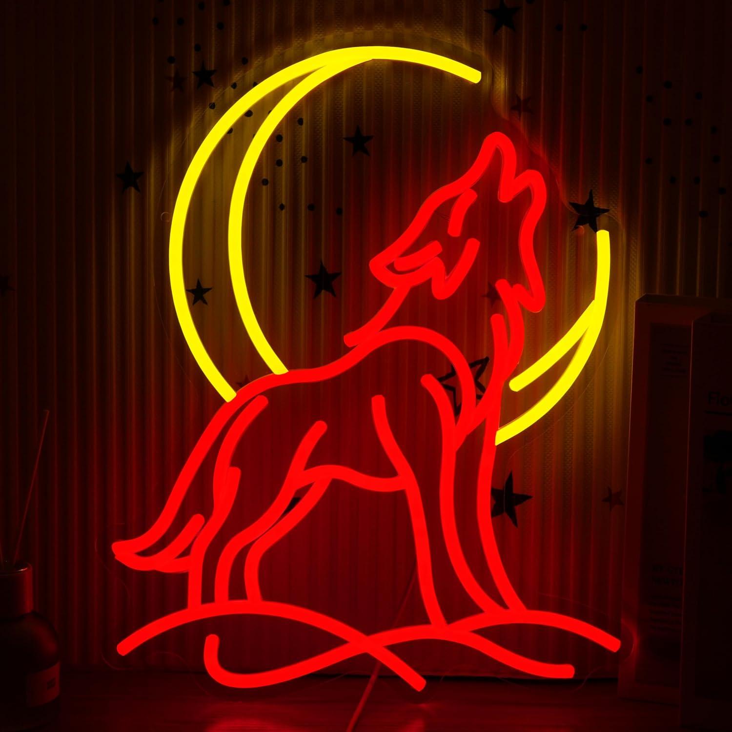 Letreiro Neon Lobo Uivante com - Neon Sign Party avaliação e preço